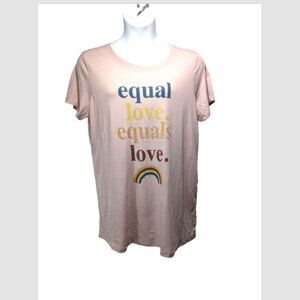 NWOT Torrid Equal Love Equals Love Dusty Pink Crew Neck Slim Fit Tee 2X